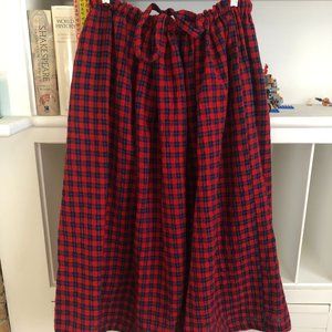 Ichi Antiquites Red Blue Check Gingham Skirt